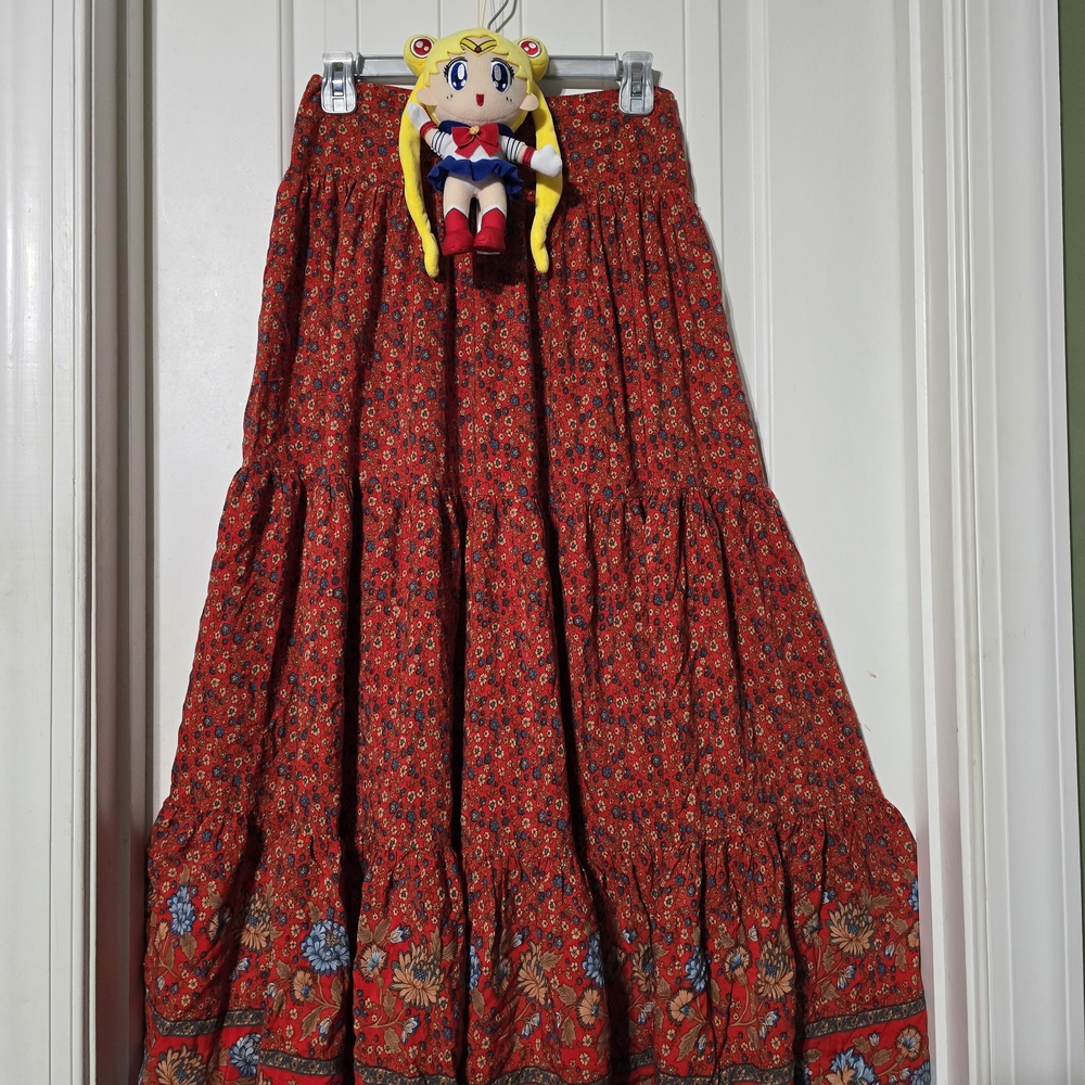 NATURAL LIFE Red Floral Maxi Skirt